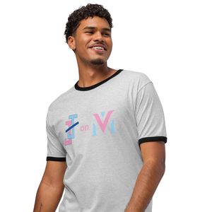 Camiseta Unisex Ringer Gris Jaspeado con Ribete en Contraste, Cuello Redondo, Informal, para Uso Diario, Suave, Cómoda, Estilo Retro, a la Moda - Product Image 2