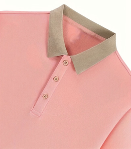 Custom Pink Cotton Polo Shirt Unisex Work Fashion Breathable Silk Screen Printing Oem Service made in Bangladesh manufactures - Product Image 4