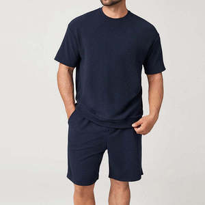 Custom Wholesale Cotton <b>Mens</b> Summer Sets Lightweight OEM Manufacturer Private Label Bulk Production Shorts Suit Supplier - Product Image 2
