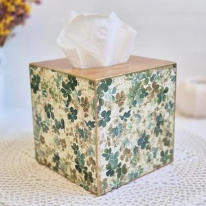 Caja de pañuelos de madera ecológica impresa, caja de pañuelos de madera natural impresa para una vida sostenible, caja de accesorios al por mayor - Product Image 1