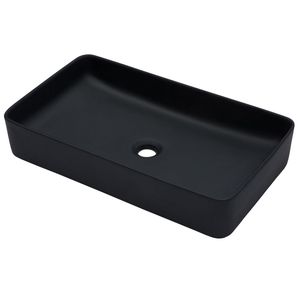 Lavabo da Bagno Rettangolare in Ceramica Nera 24x13.5 Pollici - Product Image 4