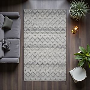Handwoven <b>Grey</b> Wool Persian Kilim <b>Rug</b> Eco-Friendly Pet-Friendly Geometric Pattern Flatweave Durrie Contemporary Home Decor - Product Image 3