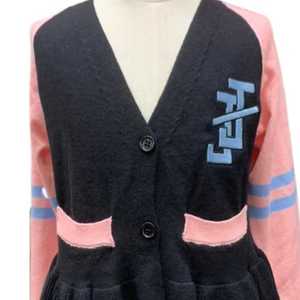 Women’s Peplum Cardigan Sweater Button <b>Down</b> V Neck Knit Contrast Sleeve Casual Fall Winter Fashion Top Adult - Product Image 4