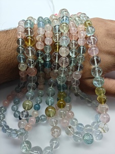 Suministro directo al por mayor de cuentas de piedras preciosas de aguamarina multicolor, bolas redondas lisas naturales para mujeres, joyería personalizada. - Product Image 1