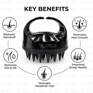 OTICA Silicone <b>Round</b> Hair <b>Brush</b> with Scalp Massage Detangling Comb for Hair & Scalp Care - Product Image 3
