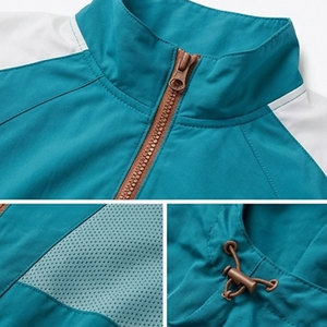 Conjunto Deportivo Unisex con Bloques de Color, Chaqueta con Cierre Completo, Pantalones Deportivos Transpirables de Poliéster, Ropa Deportiva Informal para Primavera - Product Image 5