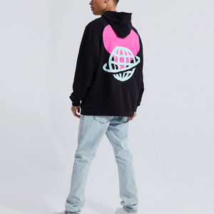 Sweat à capuche imprimé en relief de haute qualité, personnalisé, coupe oversize, en mélange de coton, pour l'hiver, avec poche kangourou, imprimé sérigraphié - Product Image 6