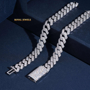 925 Silver Moissanite Cuban Link Bracelet Rhodium Plated <b>Iced</b> <b>Out</b> <b>Chain</b> Jewelry for Party Wedding - Product Image 3