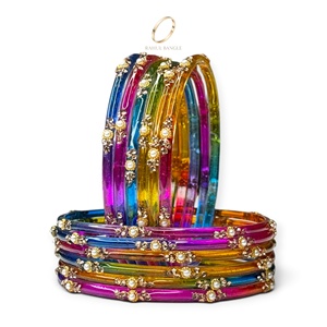 Brazaletes de Cristal Multicolores con Diseño de Gotas de Lluvia de Cachemira para Fiestas, Decorativos, Chapados en Oro, con Piedras de Cristal para Mujeres, Aniversario - Product Image 3