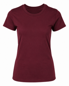 Camiseta Casual de Punto para Mujer, Cuello Redondo, Manga Corta, Color Sólido, Corte Regular, para Todas las Temporadas - Product Image 1
