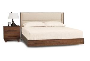 Luxury Solid Wood Framed Fabric <b>Bed</b> | Mid-Century Modern Hotel Bedroom Furniture - Product Image 5