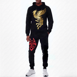 Mens Pullover Hoodie and Jogger <b>Pants</b> Cotton Fleece Sports Set - Product Image 1