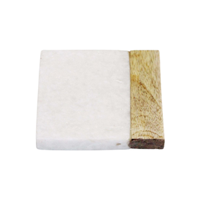 Sous-verres personnalisés pour la maison et le bureau, sous-verres rectangulaires modernes en pierre avec bord en bois, set de sous-verres antidérapants pour table - Product Image 1