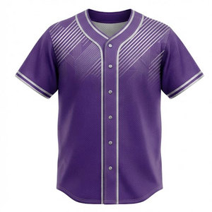 Professional Baseball Jersey Top With Button Front Closure Moisture Wicking Custom Team Shirt For Outdoor Sports Activities - Product Image 1