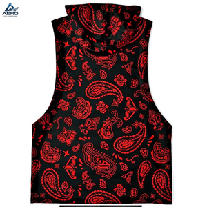 Sudadera sin Mangas con Capucha, Color Negro y Rojo, con Logotipo Personalizado Impreso, Material Transpirable de Tacto Suave, Fácil de Usar, Diseño Único - Product Image 5