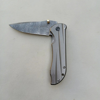 Burraq DIY El Yapımı Endüstriyel Kalite Şam Çelik Çok Fonksiyonlu Sürgülü Açılır Düz Arka Cep Bıçağı Ahşap Saplı OEM