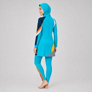 Ensemble de bikini modeste pour femmes, léger, séchage rapide, protection UV, maillot de bain deux pièces pour la plage, ensemble de bikini modeste avec un design haut de gamme - Product Image 3