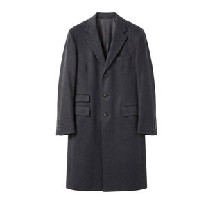 Manteau long en laine chaud et décontracté pour homme, personnalisé, nouvelle collection, couleur unie, fermeture boutonnée, prix bas, tendance pour adultes - Product Image 1
