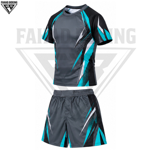 Conjuntos de Rash Guard y Pantalones Cortos a Juego 2026 Charcoal Teal con Gráficos, Sin Gi, OEM, ODM, Marca Privada, Hechos a Medida por Sublimación - Product Image 4