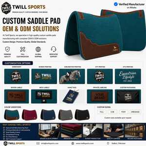 Almohadilla de lana personalizada para silla de montar de caballo con ribete de cuero marrón, aplique de logo frontal, color sólido, unisex, transpirable, acolchada, para equitación. - Product Image 4