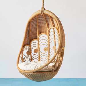 Rattan egg pod premium quality handwoven hanging chair <b>hammock</b> chairs bohemian style furniture - Product Image 5