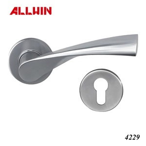Modern Style Stainless Steel Interior Door Lever Handles with Lock for Hotel Application - Product Image 3