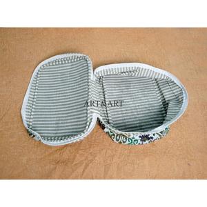 Elegant Handcrafted 3pc Quilted Vanity Pouch Set Organic Cotton Floral printed Water-Resistant Lining Multipurpose Storage Bags - Product Image 5