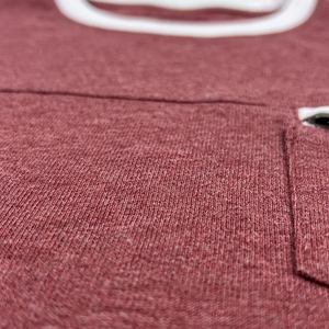 T-shirt à manches courtes pour homme, couleur marron, col rond, coupe classique, tricoté, décontracté, couleur unie, design avec bordure contrastée, avec poche zippée sur le devant - Product Image 4