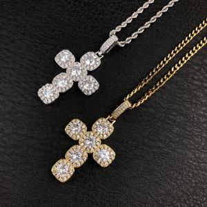 Pendentif Croix Populaire en Vente Directe, Pendentif Homme Rétro Hip-hop Entièrement Sertie de Micro-Diamants et de Zircons - Product Image 5