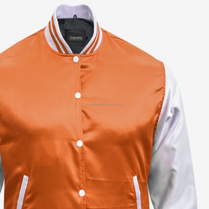 Chaqueta universitaria de satén personalizada para hombre con letras bordadas Chaqueta deportiva con tiras de colores de precio de fábrica para invierno - Product Image 5