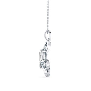 Colgante de plata S925 con diseño de mariposa, ovalado y redondo, con diamante moissanita para mujer - Product Image 4