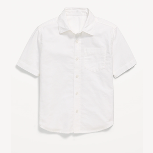 เสื้อนักเรียนแขนสั้นสีขาวผ้าฝ้ายสำหรับเด็ก - Product Image 1