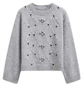 Cardigan en maille respirant et luxueux pour homme, orné de perles, col en V, boutonné, avec détails de perles en forme de diamant, idéal pour les soirées. - Product Image 1
