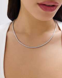 Collares de Diamantes Cultivados en Laboratorio, Clásicos, Delicados y Elegantes, Gargantillas de Novia para Boda, Personalizados en Oro Sólido de 14K y 18K, Corte Redondo para Mujer - Product Image 2