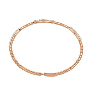 Bracelet en or rose serti de diamants 0,82 ct, taille ronde, sertissage en canal, bijoux classiques à maillons pour femmes, à porter au quotidien - Product Image 2