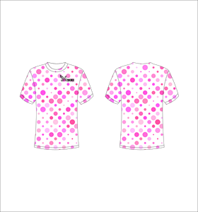 T-shirt à manches courtes pour homme, rose à pois, col rond, coupe classique, respirant, design tricoté, logo sur le devant - Product Image 1