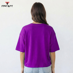 High-quality Women Summer Round Neck T-shirts 100% Cotton Eco-Friendly Relaxed Fit Regular Length Customizable - Product Image 5