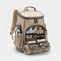 Sac à dos isotherme portable grande capacité avec porte-couverture, sac isotherme pour le camping, la plage et les voyages