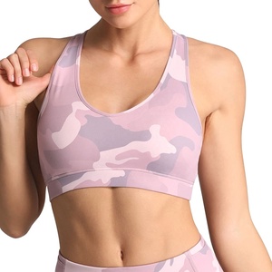 New Arrival Ladies Camouflage Sports <b>Bra</b> with Removable Cups Workout Running <b>Racerback</b> Padded Sports Gym <b>Bras</b> - Product Image 2
