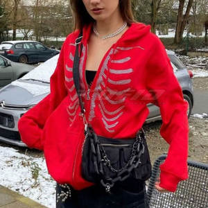 เสื้อฮู้ดผู้ชายประดับเพชรเทียม สไตล์ลำลองแนวสตรีทแฟชั่น ทันสมัย วิบวับ ซิปหน้า เสื้อฮู้ดผู้ชายประดับเพชรเทียม - Product Image 2