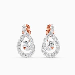 Pendientes Celina Swirl con diamantes cultivados en laboratorio de 0,82 quilates en oro amarillo, blanco y rosa de 9 quilates - Product Image 1