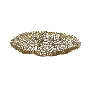 Plateaux de service attrayants, finition couleur or, forme ovale, pour la maison et les hôtels, pour servir des collations et des boissons sur la table. - Product Image 6