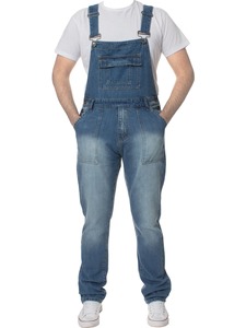 Overoles de Mezclilla para Hombre, Corte Recto, Cintura Media, Algodón Lavado, Estilo Casual - Product Image 5