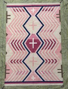 Flatweave Wool Silk Modern Geometric Pattern Extra <b>Thick</b> High Pile Dhrury <b>Rug</b> Carpet for Prayer - Product Image 4