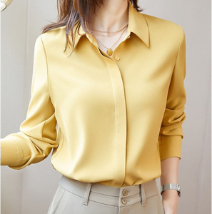 เสื้อเชิ้ตทำงานทรงเข้ารูป ดีไซน์หรูหรา สำหรับสุภาพสตรี - ราคาโรงงาน รับปักลายตามสั่ง ระบายอากาศได้ดี - Product Image 1