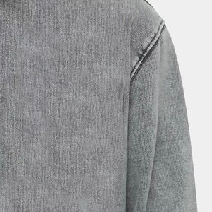 Sweat à capuche épais d'hiver de haute qualité pour homme, 100 % coton, style vintage délavé à l'acide, coupe classique, respirant, 300g - Product Image 4