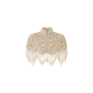 Capes noires transparentes perlées avec détails de pompons et broderie croissant de lune, col montant, tenue traditionnelle modeste pour femmes musulmanes - Product Image 5