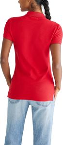 Camiseta de manga corta para mujer, color rojo sólido, transpirable, de punto comprimido, informal. - Product Image 3