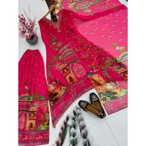 Ensemble haut-bas et dupatta pour femmes avec imprimé numérique - Product Image 5