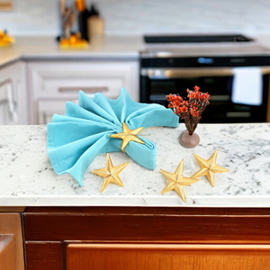 กระดาษเช็ดปากทรงกลมทำจากไม้สีทองประดับโต๊ะสำหรับปาร์ตี้ฤดูใบไม้ผลิ - Product Image 2